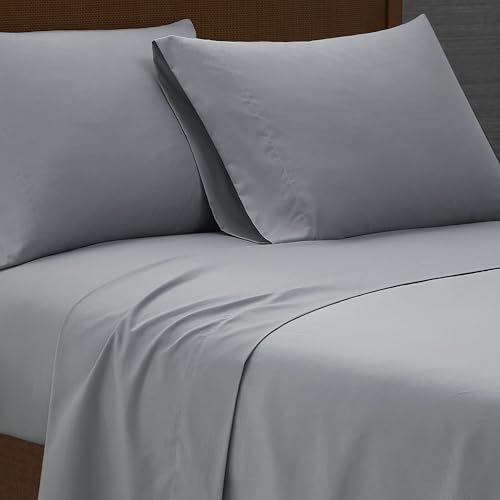 London Fog Garment Washed Solid Sheet Set Grey Microfiber 4-Piece Queen Sheet Set, Solid Themed, Deep Pocket, Adult and Teen, Oeko-TEX Certified LONDON FOG