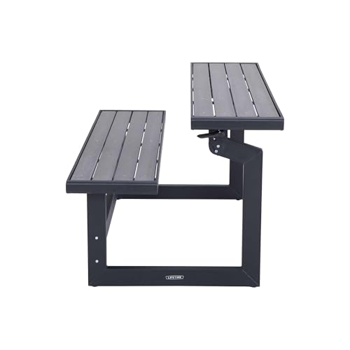 LIFETIME 60253 Outdoor Convertible Bench, 55 Inch, Harbor Gray Lifetime