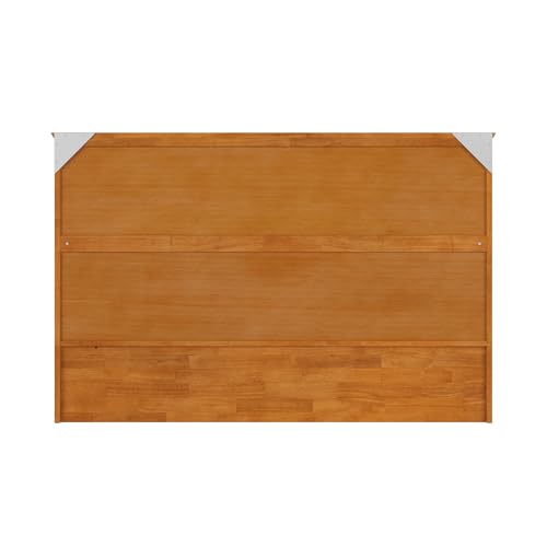AFI Hamilton Queen Murphy Bed Chest with Mattress, Storage, and Built-in Charger in Light Toffee AFI