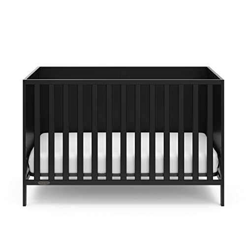 Graco Theo 3-in-1 Convertible Baby Crib - GREENGUARD Gold Certified, Converts to Toddler Bed & Daybed, Fits Standard Full-Size Baby Crib Mattress, 4 Adjustable Mattress Heights (Black)