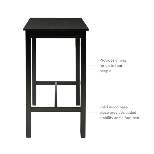 Linon 42 inch Bar Height Pub Claridge Table, Black Linon
