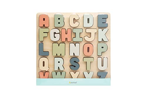 Pearhead Wooden Alphabet Puzzle, Easter Basket Stuffers Toddler Boys and Girls, Colorful ABC Letters, Interactive Learning Board Educational Toy, Baby and Toddler Ages 1+ Years Pearhead