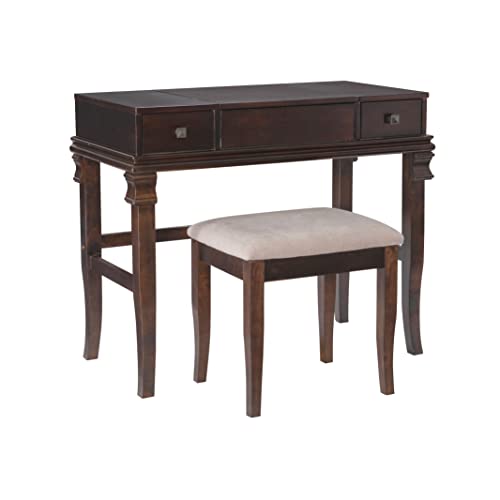 Linon Angela Walnut Vanity Set,30" x 36" x 18" Linon