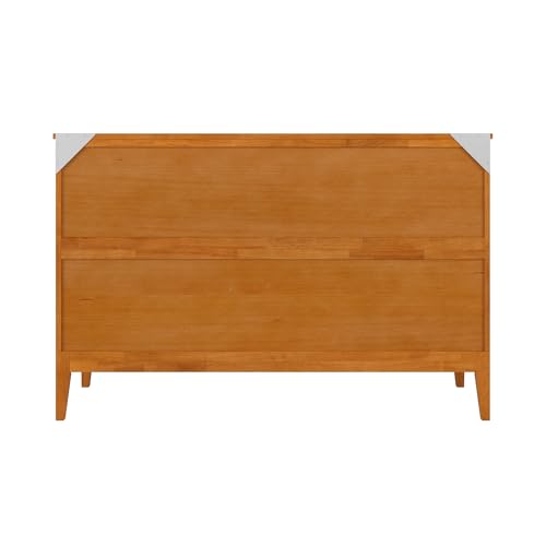 AFI, Santa Fe Queen Murphy Bed Chest with 6" Mattress & Built-in USB Charger, Light Toffee AFI