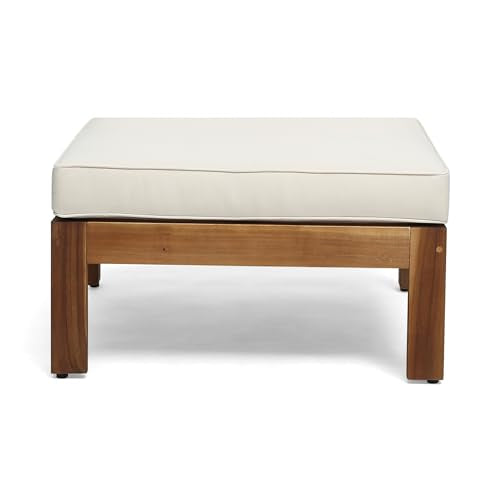 Christopher Knight Home Alice Outdoor 5 Piece Acacia Wood Sofa Set, Teak Finish, Beige Christopher Knight Home