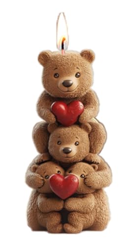 Rose Bear Heart Cylinder Silicone Wave Spiral Candle Mold - Silicone Resin Casting Molds for Candle & Resin & Soap Craft Supplies