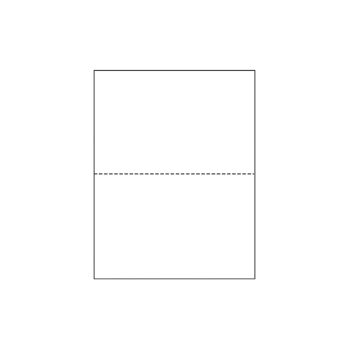 PrintWorks Half Sheet Perforated Paper, 8.5 x 11, 20 lb, 2500 Sheets, White (04116C) PrintWorks