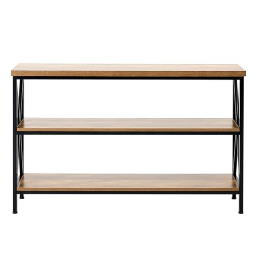 VEVOR Narrow Console Table, 55 Inch Entryway Table, 3-Tier Long Hallway Table, Sofa Table with Metal Frame, Console Tables for Entryway, Hallway, Living Room & Bedroom VEVOR