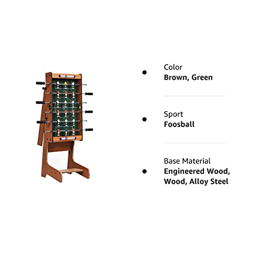 Giantex 27in Folding Foosball Table with 2 Mini Footballs, Score Keepers - ASTM Certified for Indoor Recreation, Great for Family Game Nights and Parties Giantex