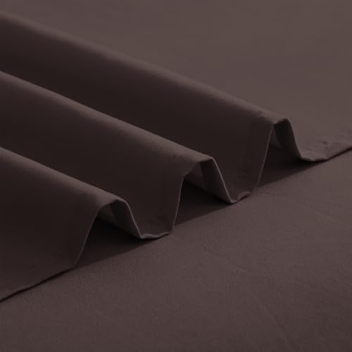 Elegant Comfort Luxurious 1500 Premium Hotel Quality Microfiber Three Line Embroidered Softest 4-Piece Bed Sheet Set, Wrinkle and Fade Resistant, King, Chocolate Brown Elegant Comfort