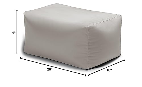 Jaxx Leon Outdoor Bean Bag Ottoman, White Jaxx