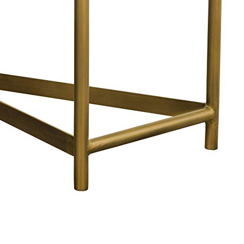 Armen Living LCDUCNCC Dua Grey Concrete Console Table with Antique Brass Armen Living