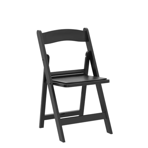 EMMA + OLIVER Folding Chair - Black Resin – 2 Pack 800LB Weight Capacity Comfortable Event Chair - Light Weight Folding Chair EMMA + OLIVER