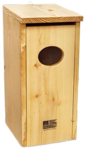 Made in USA, Premium Pine Wood Duck House, Ready to Install Nesting Box for Wood Ducks and Hooded Mergansers Applewood Outdoor