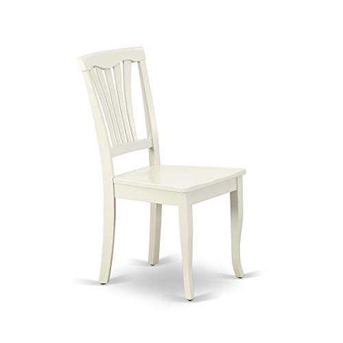 East West Furniture VAAV9-LWH-W 9 Piece Kitchen Table & Chairs Set Includes an Oval Dining Room Table with Butterfly Leaf and 8 Solid Wood Seat Chairs, 40x76 Inch, Linen White East West Furniture