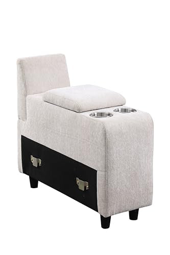 YOPTO 127" L-Shaped Sectional Couch with Movable Ottoman & 6 Throw Pillows,7 Seat Chenille Upholstered Sofa W/2 Cup Holder,USB Port & Hidden Storage Box,DIY Combination,for Living Room,Apartment,Beige YOPTO