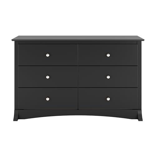 Prepac Sonoma Traditional 6-Drawer Dresser for Bedroom, Functional Dresser Chest of Drawers 17.5" D x 48" W x 29" H, Black, BDC-4829 Prepac