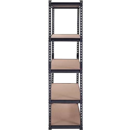 VEVOR Storage Shelving Unit, 5-Tier Adjustable, 2000 lbs Capacity, Heavy Duty Garage Shelves Metal Organizer Utility Rack, Black, 36" L x 18" W x 72" H for Kitchen Pantry Basement Bathroom Laundry VEVOR
