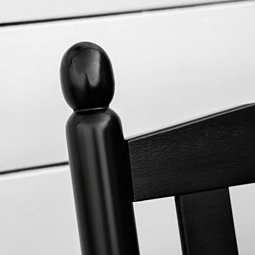 Outsunny Black Wooden Patio Glider Bench – Heavy Duty Outdoor Loveseat for Two with High Back and Armrests Outsunny