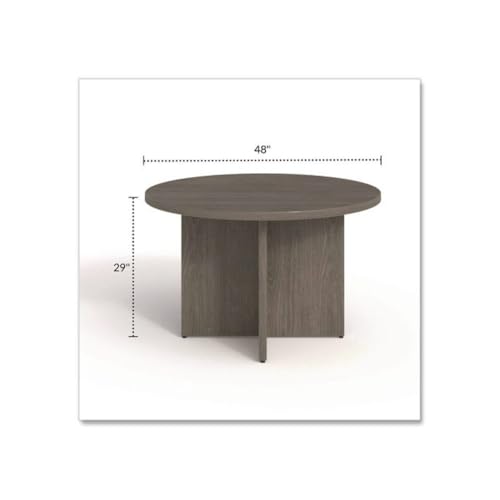Alera Seville Round Conference Table, Round, 48" Diameter, Walnut Alera