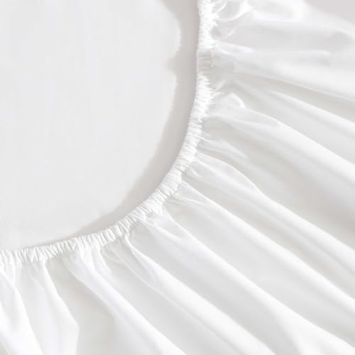 Laura Ashley - Sheet Set, Breathable Cotton Percale Bedding with Matching Pillowcases, Soft Home Decor (Scallop White, Twin) Laura Ashley