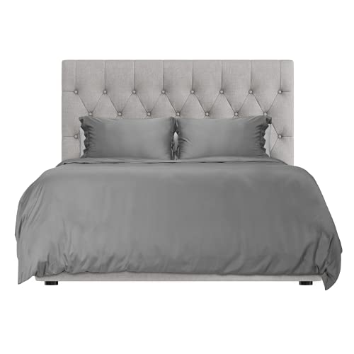 Hotel Sheets Direct 3 Piece Full Duvet Cover Set, 100% Viscose Derived from Bamboo Comforter Cover with 2 Pillow Shams, Moisture-Wicking, Silky Soft Texture, Cooling, Breathable, Easy Care, Dark Gray Hotel Sheets Direct
