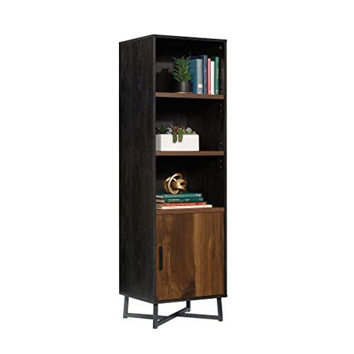 Sauder Canton Lane Industrial 3-Shelf Bookcase with Door/Book Shelf, Brew Oak Finish Sauder