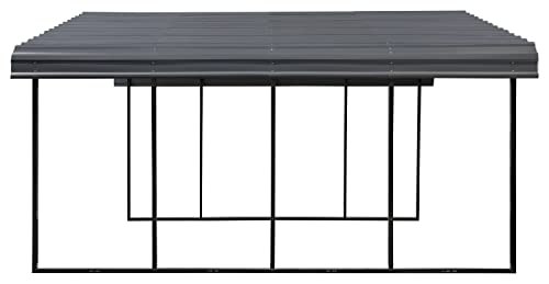 Arrow Carports Galvanized Steel Carport, Double Car Metal Carport Kit, 20' x 24' x 7', Charcoal Arrow