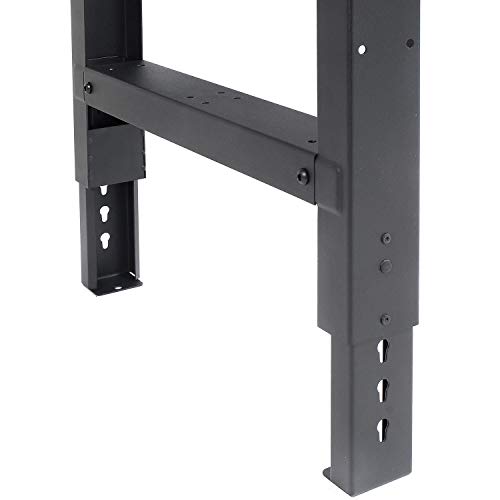 Global Industrial Adjustable Height Workbench C-Channel Leg, Maple Butcher Block Square Edge, 72" W x 30" D, Black Global Industrial