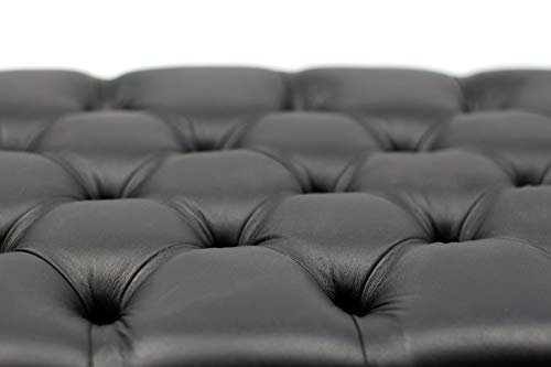 Griffin Genuine Leather Adjustable Piano Bench Black Solid Wood Vintage Style & Heavy-Duty Ergonomic Keyboard Stool | Cushion Seat with Storage Space Griffin