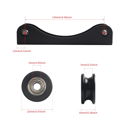 FYSETC 3D Printer Metal Filament Spool Holder - Adjustable Filament Stand Mount Rack: 0.5-5KG 3D Printing Material Roller Separated Brackets Fit All Spool Sizes Types Filament PLA PETG ABS - 1 Pack FYSETC