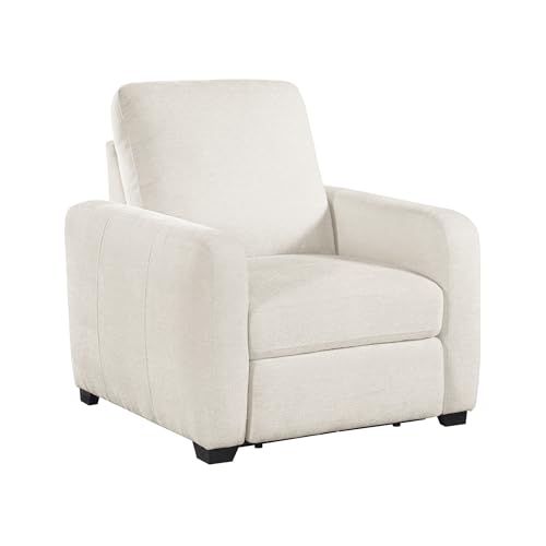 Lexicon Modern Power Recliner Chair with One-Touch Control and Charging Ports, Chenille Home Theater Seating, Wall-Hugger Reclining Chair for Living Room/Bedroom/Office, Easy Assembly, Beige