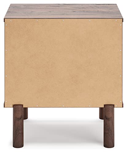 Signature Design by Ashley Calverson Modern 1 Drawer Nightstand with Open Cubby, 21.18" Tall, Dark Brown Signature Design by Ashley