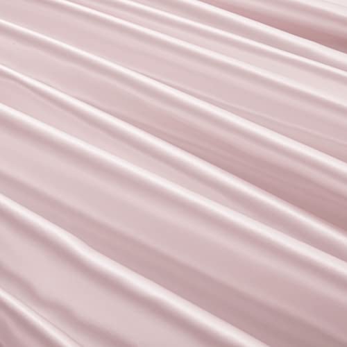 Counfeisly 3 Pieces Satin Full Fitted Sheet & Pillowcase Set, Luxury Silky Soft Satin Bed Sheets with 1 Deep Pocket Fitted Sheet - 16" Deep Pocket Sheets, 2 Pillowcases, Blush Pink Counfeisly