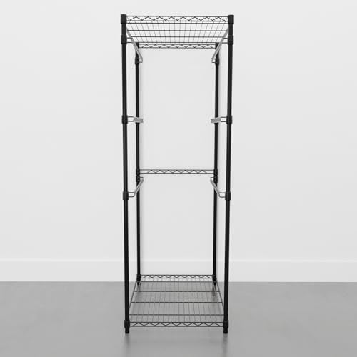 SafeRacks 5-Tier Steel Tote Rack - Maximize Space, Declutter, Organization, NSF Certified, Bin Storage for Garage, Pantry, Kitchen, Workspace, 5 Shelves, 31″ x 23″ x 68″, Black SafeRacks