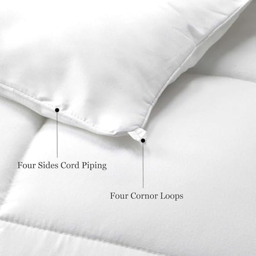 Mattress-Homes Comforter Duvet Insert Quilted Comforters 1 Piece Twin XL 100% Soft Comfy Microfiber Down Alternative Extra Long Twin Comforter Lightweight for Bedding White Solid All Season Mattress-Homes