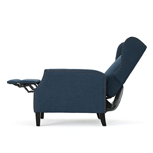 GDFStudio Christopher Knight Home Wescott Traditional Fabric Recliner, Navy Blue