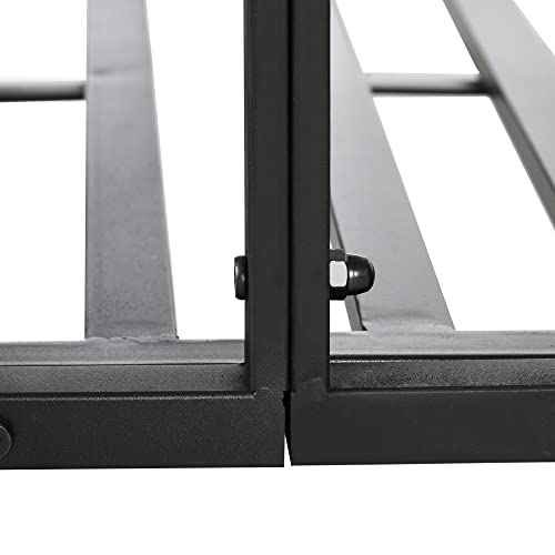 Outsunny 6' Metal Arch Backyard Garden Bridge, Safety Siderails, Arc Footbridge for Backyard Creek, Stream, Pond, Black Outsunny