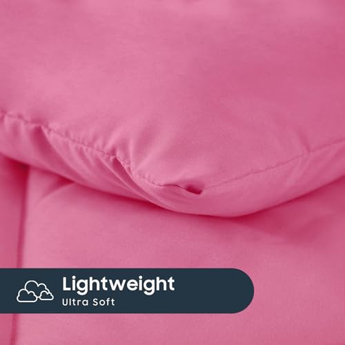 Wake In Cloud - Toddler Bedding Set for Boys Girls, 4 Pieces Soft Crib Bed Set Including Comforter, Sheets and Pillowcase, Hot Pink Wake In Cloud