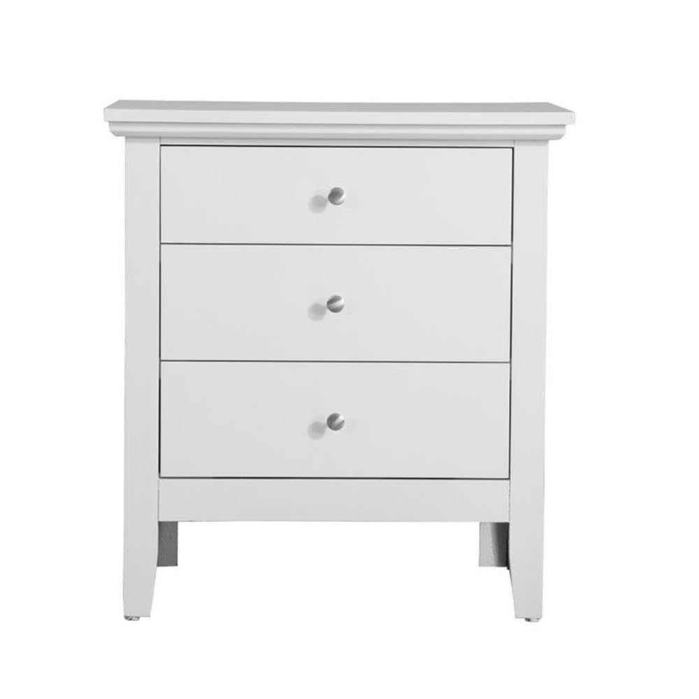 Glory Furniture Hammond 3 Drawer Nightstand in White Glory Furniture