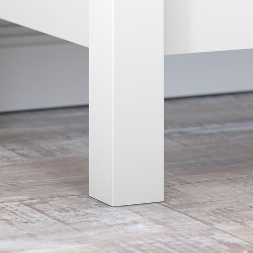 Bush Furniture Mayfield Nightstand | Storage for Living Room, Bedroom, or Home Office, Shiplap Gray/Pure White Bush Business Furniture