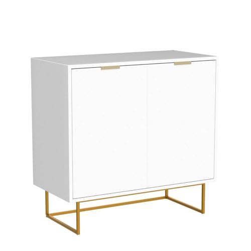 Scurrty Set of 2 31.5'' Sideboard Buffet Cabinet with Storage, Top Weight Capacity 150lbs Sideboard Storage Cabinet with Doors and Adjustable Shelf, Accent Cabinet for Living Room, Kitchen, White Scurrty