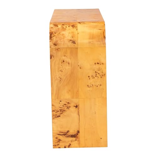 bali & pari Revelle Modern and Contemporary Real Mappa Burl Wood Console Table bali & pari