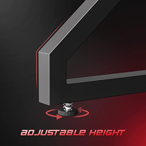 CubiCubi Simple Gaming Desk Z Shaped 47 inch Gamer Workstation, Home Computer Carbon Fiber Surface Gaming Desk PC Table with Headphone Hook CubiCubi