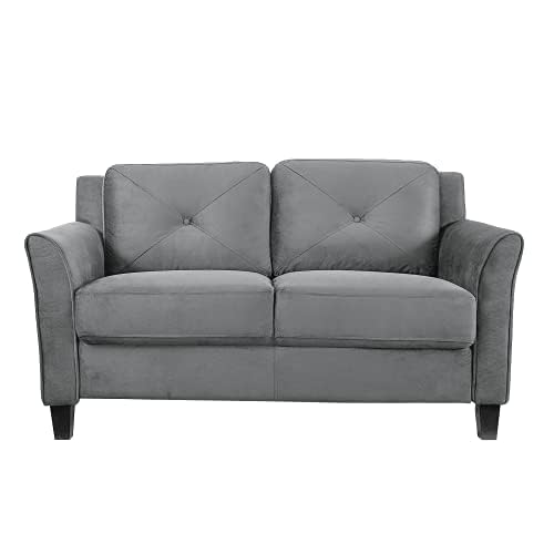 Lifestyle Solutions Harrington Loveseat, Dark Grey Studio Living