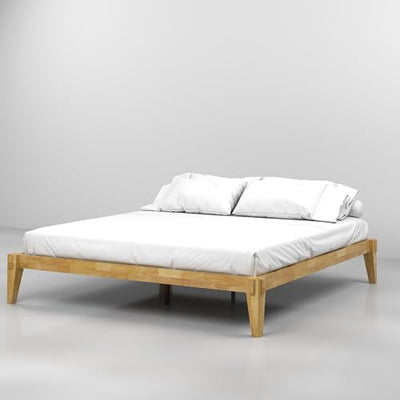 Bme Chalipa 14” King Platform Bed Frame - Modern Wood Design with Slat Support and Ample Storage
