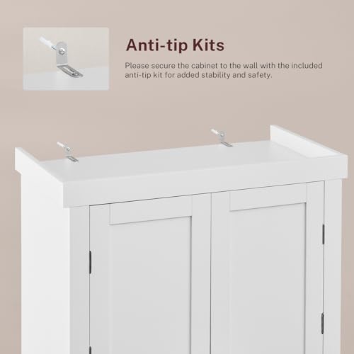 FIONESO 72” Pantry Cabinet, Kitchen Pantry Cabinet with 6 Doors Shelves and 1 Drawer, Tall Storage Cabinet, Cupboard with 4 Door for Kitchen, Dinging Room, Living Room, White FIONESO