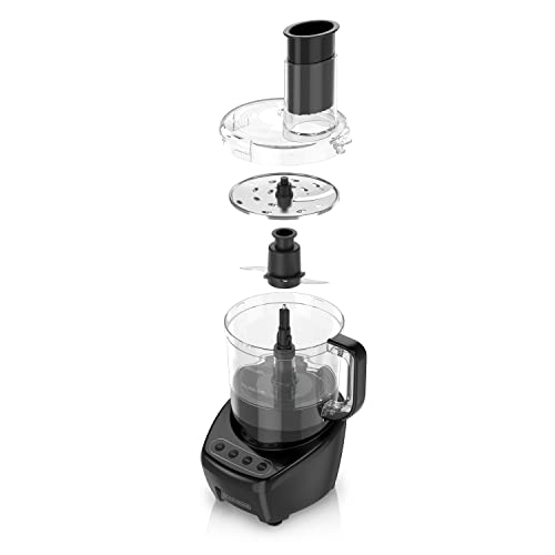 BLACK+DECKER Food Processor and Vegetable Chopper, Stainless Steel Blade, 8-Cup Capacity, 450W Power with Attachments to Shred, Slice, Mince, Grind, and Puree BLACK+DECKER