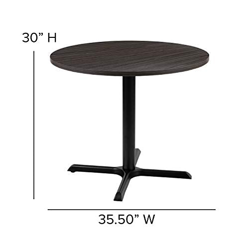 EMMA + OLIVER 36" Round Multi-Purpose Conference Table in Rustic Gray-Meeting Table for Office EMMA + OLIVER