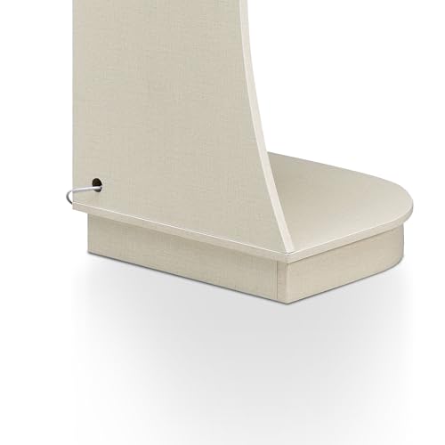 HOMES: Inside + Out Connelly Modern 5 Shelf LED Bookcase, Unique Thin Wood Bookshelf with Storage and Remote, Office Shelving ,Tall Book Shelf for Bedroom, Living Room and Small Spaces, Cream Weave Furniture of America